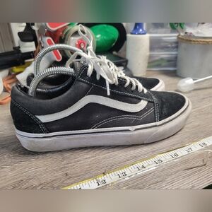 VANS Black Canvas‎ & Suede Sneakers Women's Size 10.5 Mens Size 9